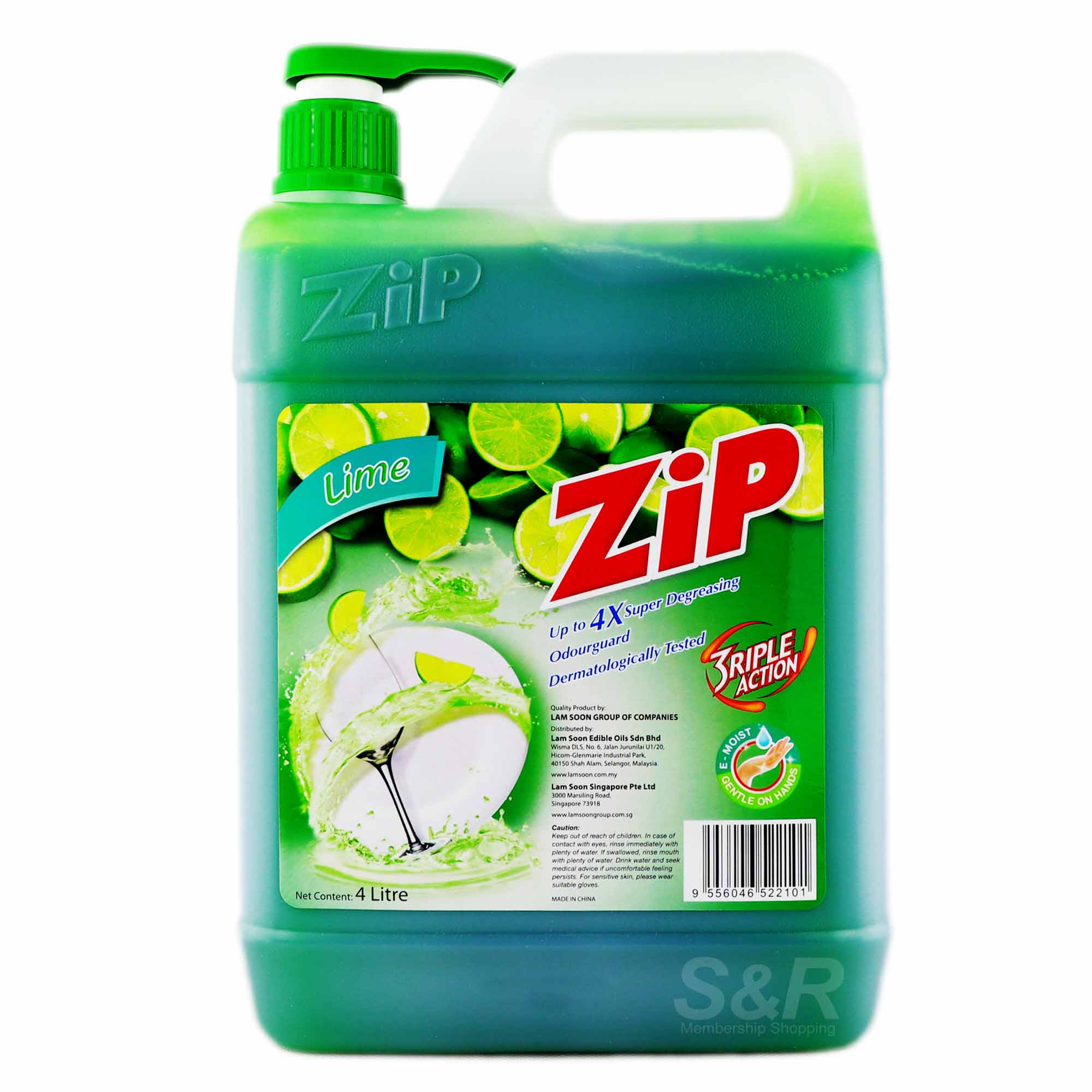 Zip Lime Dishwashing Liquid 4L